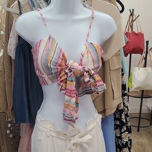 HYFVE Multicolor Striped Tie-Front Camisole